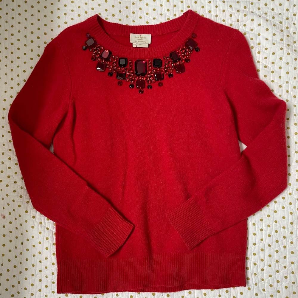 Red Rhinestone Kate Spade Top